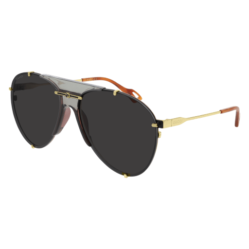 Gucci GG0740S aviator sunglasses in Gold Gold Grey/Nylon