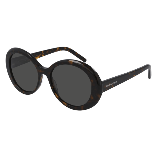 Saint Laurent SL 419 round sunglasses in Havana Havana Grey/Grey