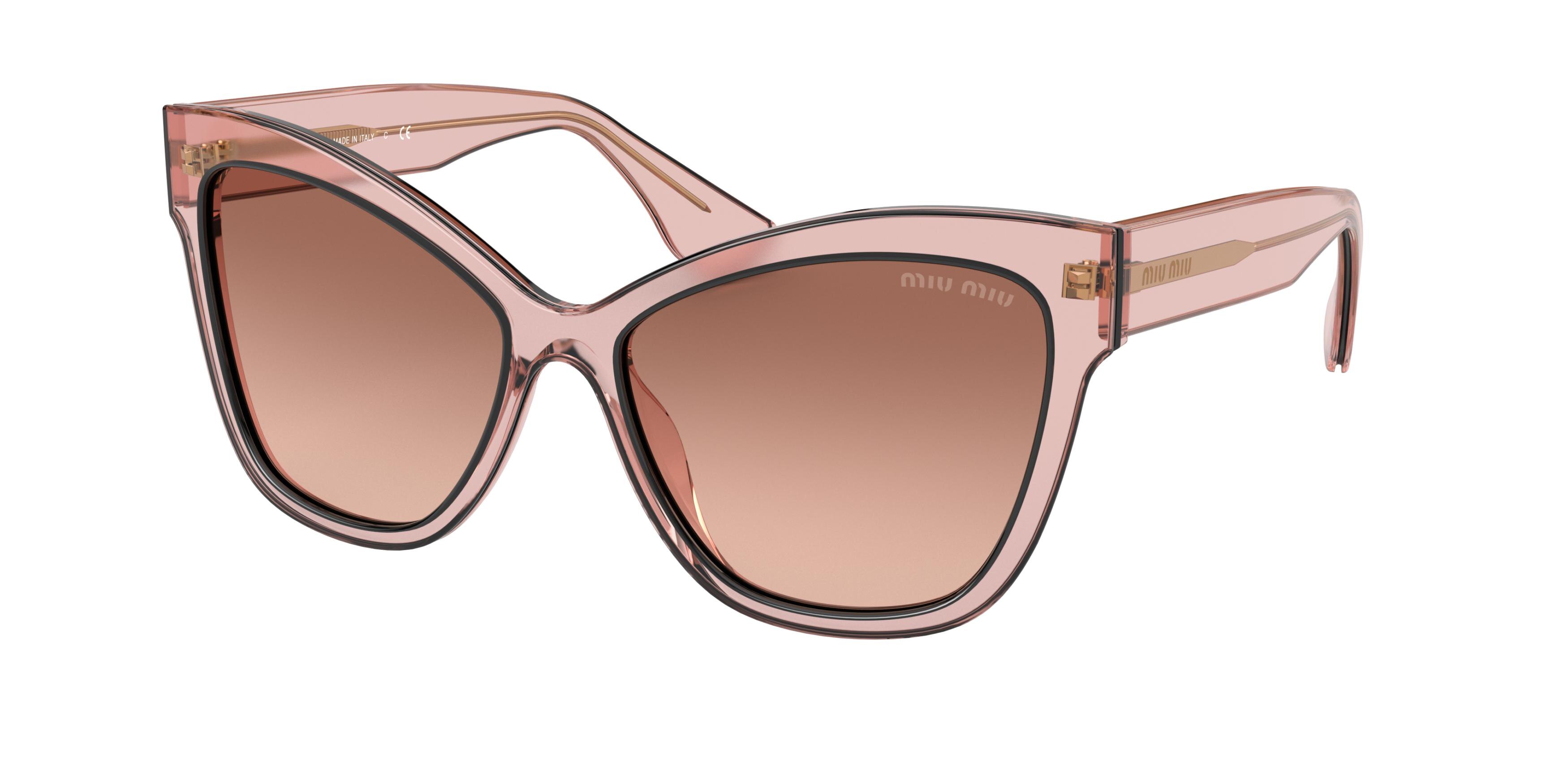 Miu Miu MU 08VSA cateye sunglasses in Pink Transparent