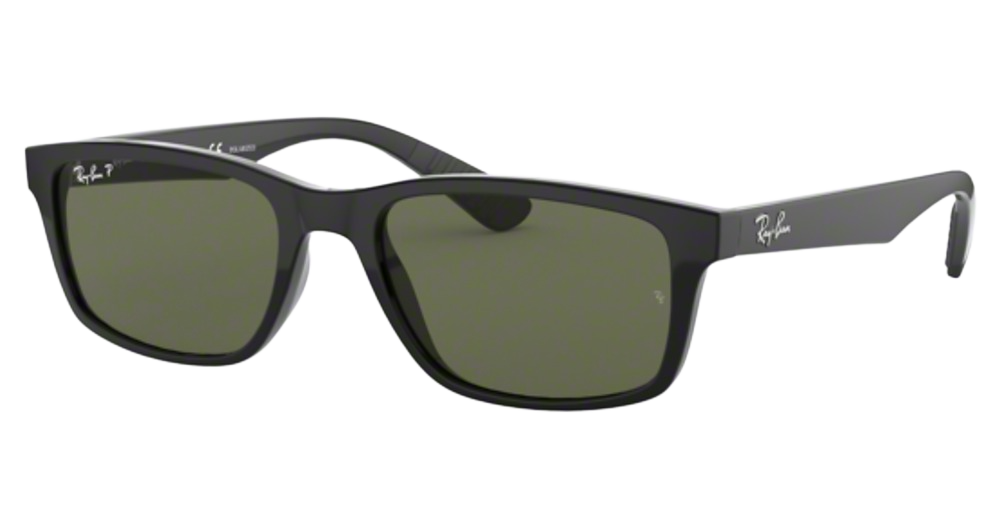 Ray-Ban RB4234 rectangle sunglasses in Black/Green