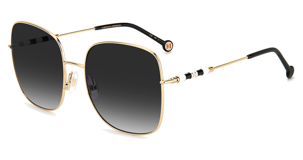 Carolina Herrera CH 0035/S square sunglasses in Gold/Dark Grey Shaded