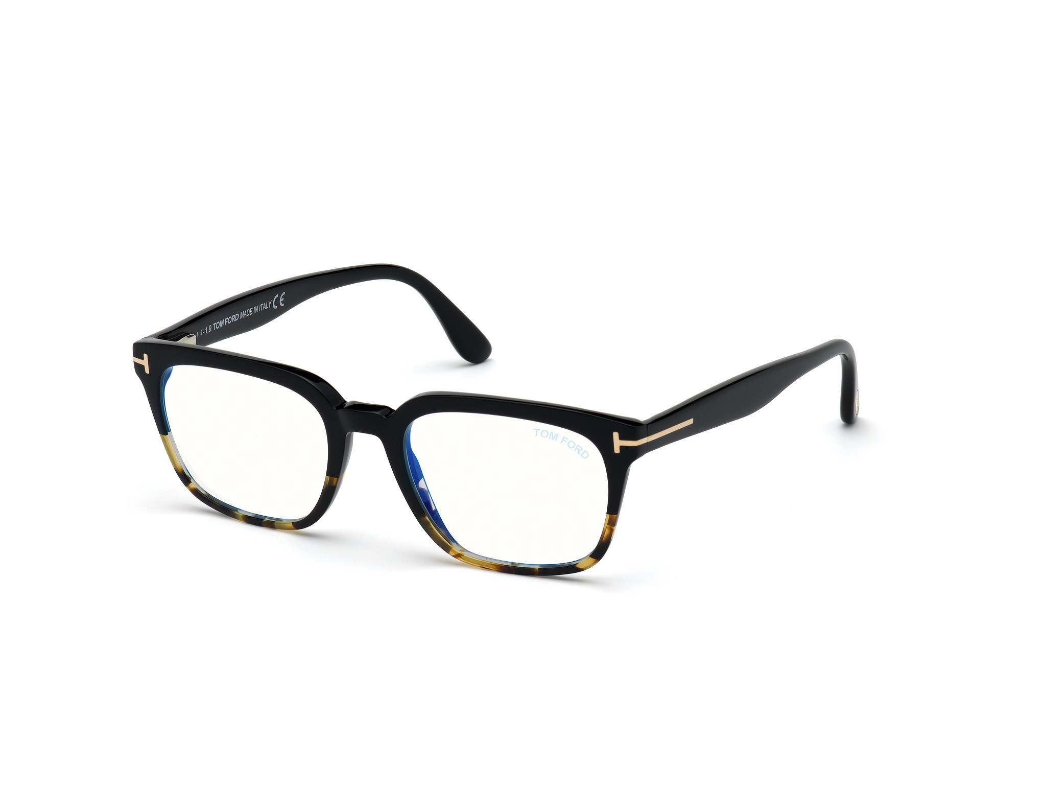 Tom Ford FT5626-B square eyeglasses in Shiny Black Gradient Cut To