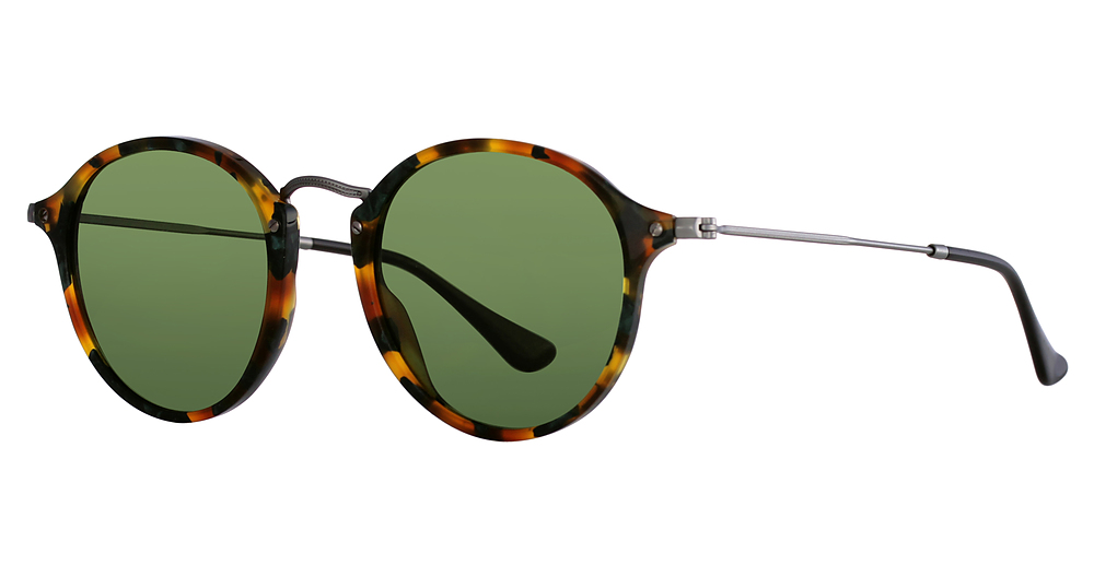 Ray-Ban RB2447 ROUND round sunglasses in Spotted Green Havana/Green