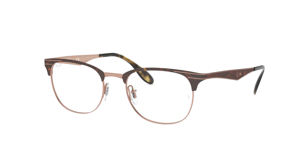 Ray-Ban RX6346 round eyeglasses in Copper on Top Havana