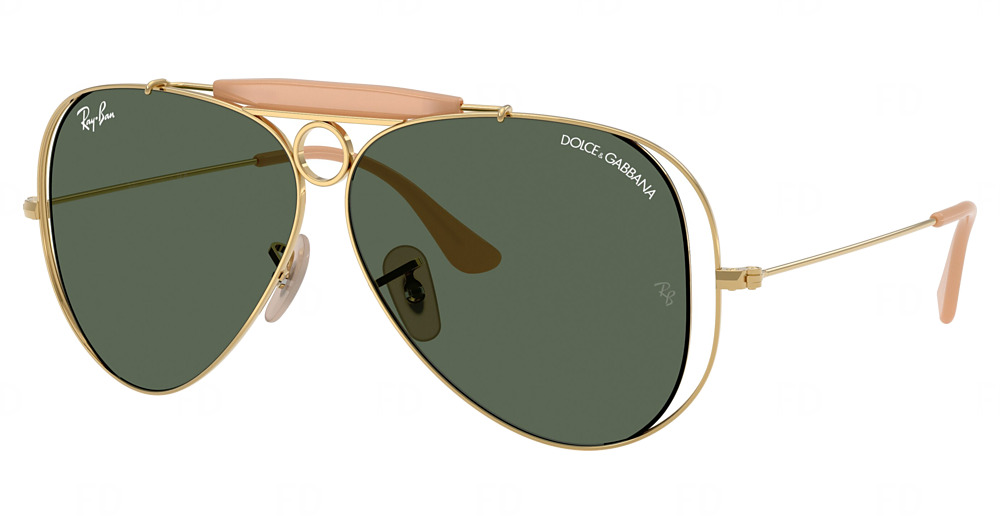 Ray-Ban RB3138M aviator sunglasses in Arista/Dark Green