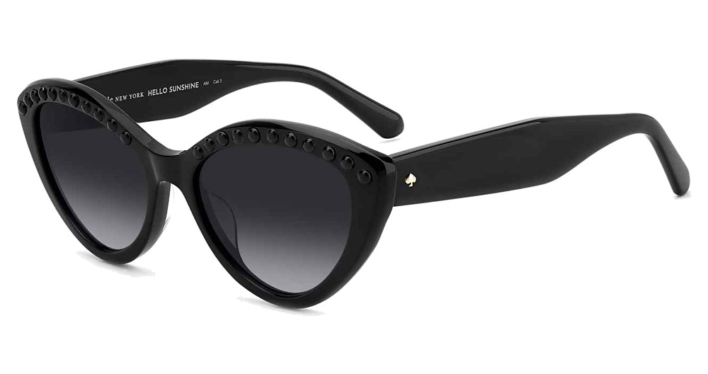 Kate Spade JUNI/G/S PEARL cateye sunglasses in Black/Dark Grey Shaded