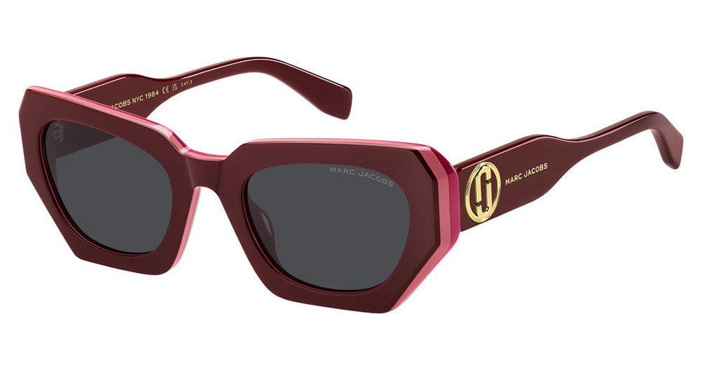 Marc Jacobs MARC 851/S irregular sunglasses in Burgundy Fuch/Grey