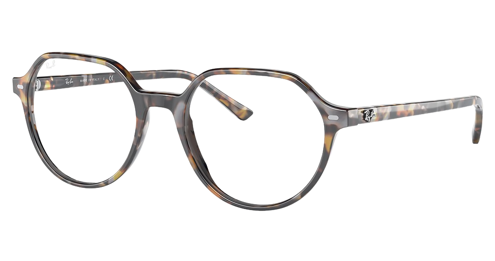 Ray-Ban RX5395F THALIA round eyeglasses in Brown/Grey Havana