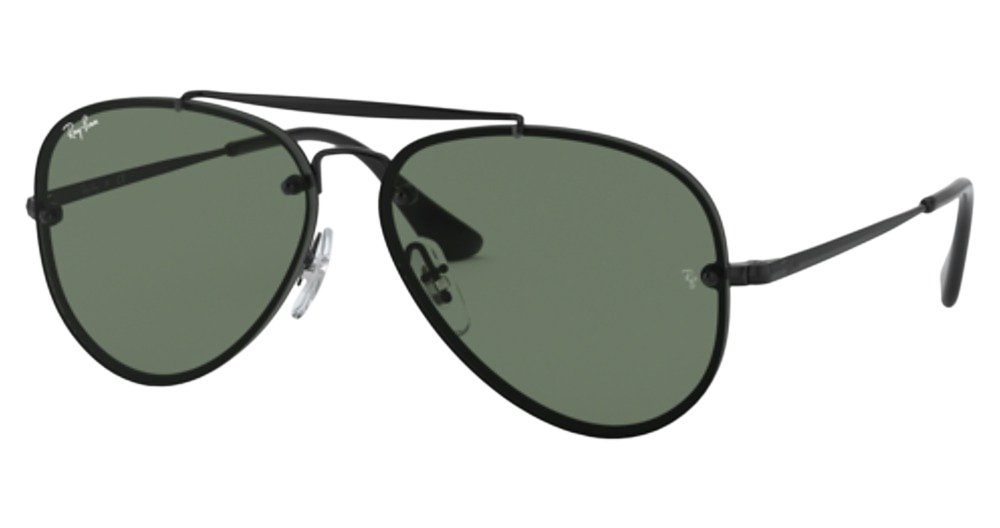 Ray-Ban RJ9548SN aviator sunglasses in Black/Dark Green