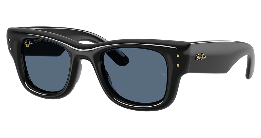 Ray-Ban RB4940 WAYFARER PUFFER square sunglasses in Black/Dark Blue