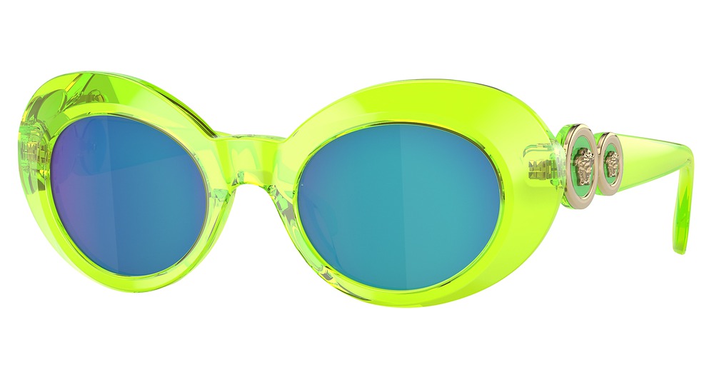 TRANSPARENT FLUO GREEN / GREEN MIRROR LIGHT BLUE?
