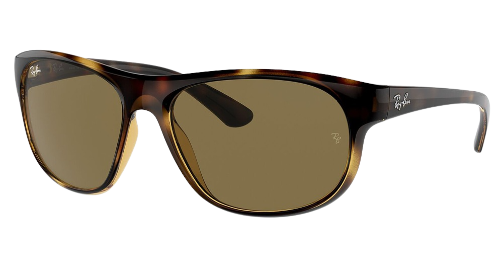Ray-Ban RB4351 round sunglasses in Havana/Dark Brown