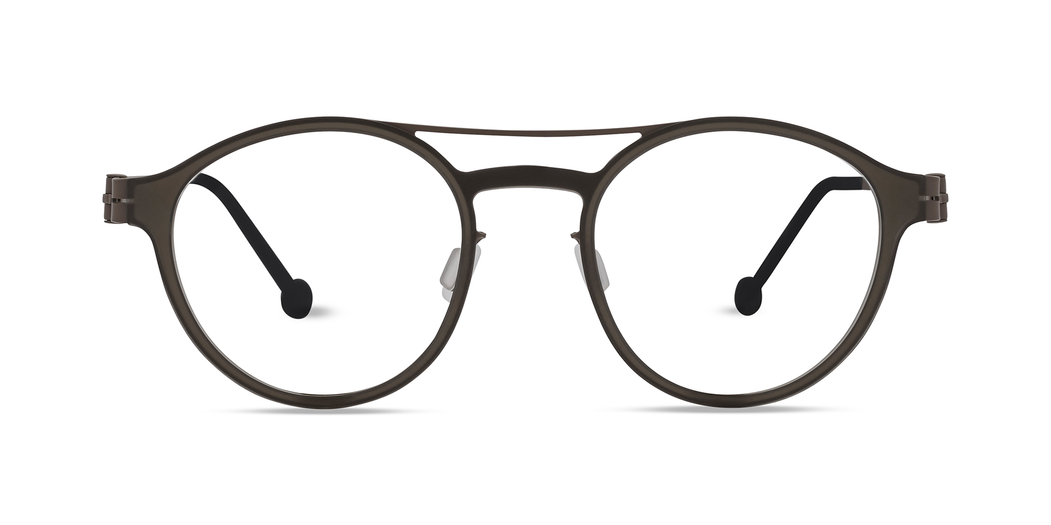 Modo BABILA round eyeglasses in Grey/Beige