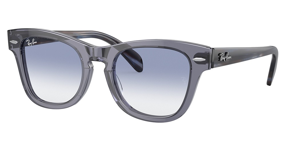 Ray-Ban RJ9707S round sunglasses in Transparent Blue/Clear Gradient Light Blue