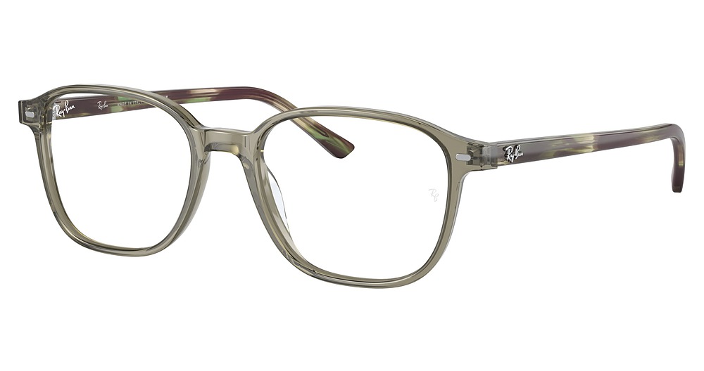Ray-Ban RX5393F LEONARD square eyeglasses in Transparent Green