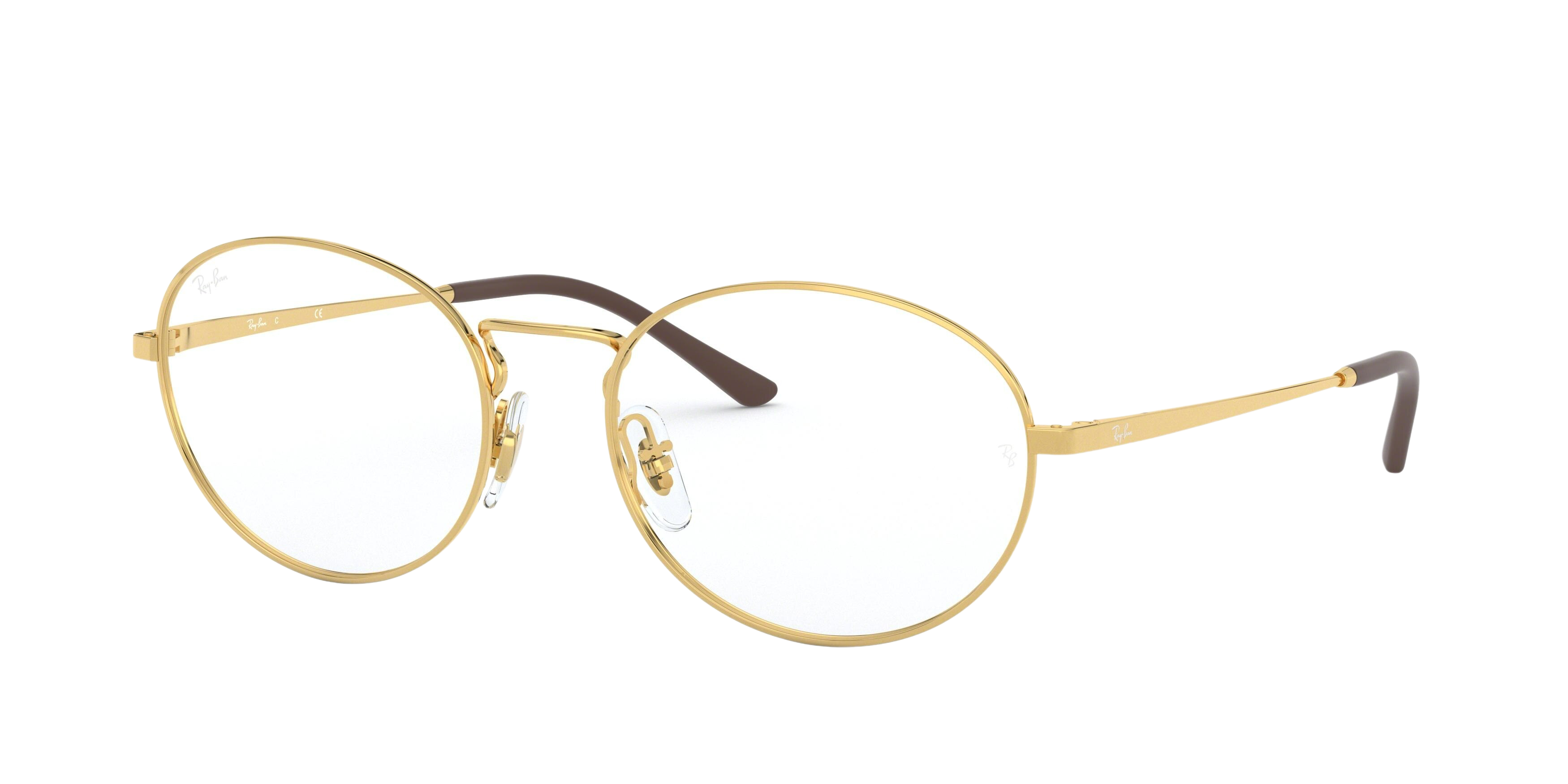 Ray-Ban RX6439 round eyeglasses in Gold