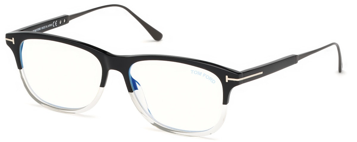 Black & Crystal, Black Temples, Dark Ruthenium / Blue Block Lenses