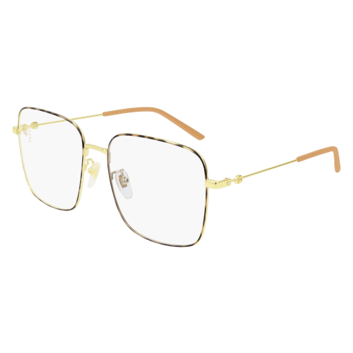 Gucci GG0445O square eyeglasses in Gold Gold Transparent