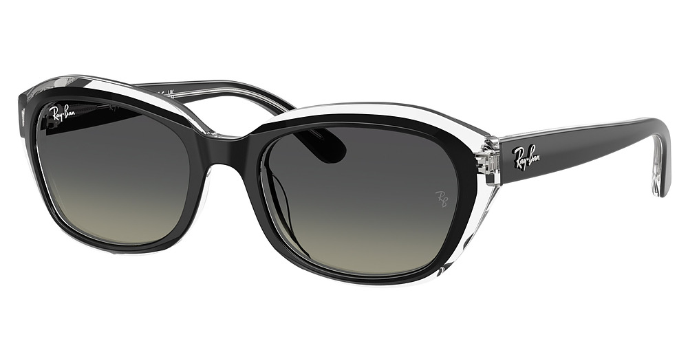 Ray-Ban RJ9081S round sunglasses in Black on Transparent/Grey Gradient