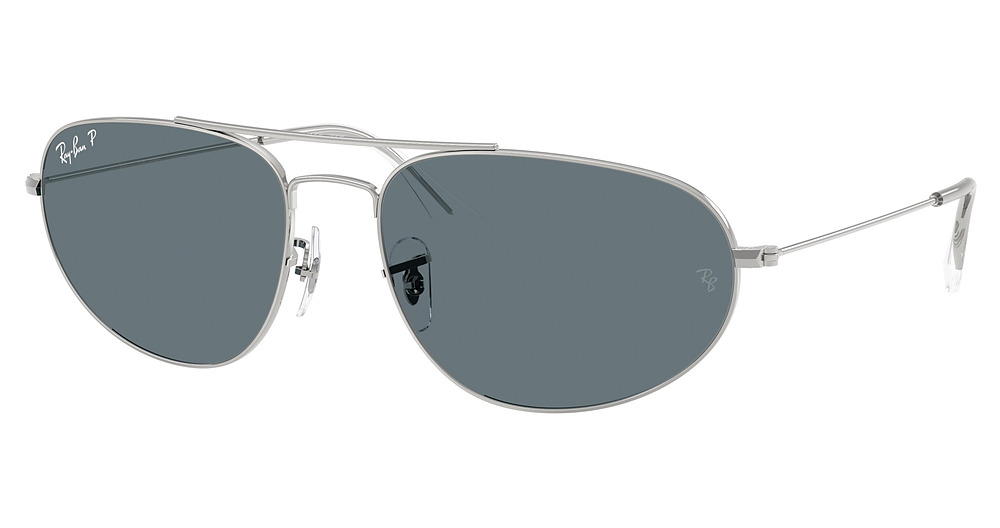 Ray-Ban RB3945 aviator sunglasses in Silver/Dark Blue Polarized