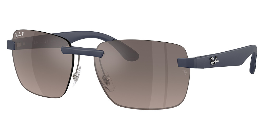 Ray-Ban RB4470CH round sunglasses in Sand Dark Blue