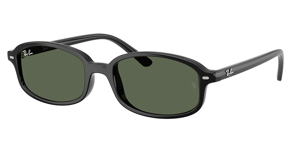 Ray-Ban RJ9132SF round sunglasses in Black/Dark Green