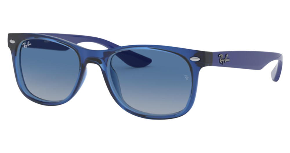 Ray-Ban RJ9052SF JUNIOR NEW WAYFARER round sunglasses in Transparent Blue