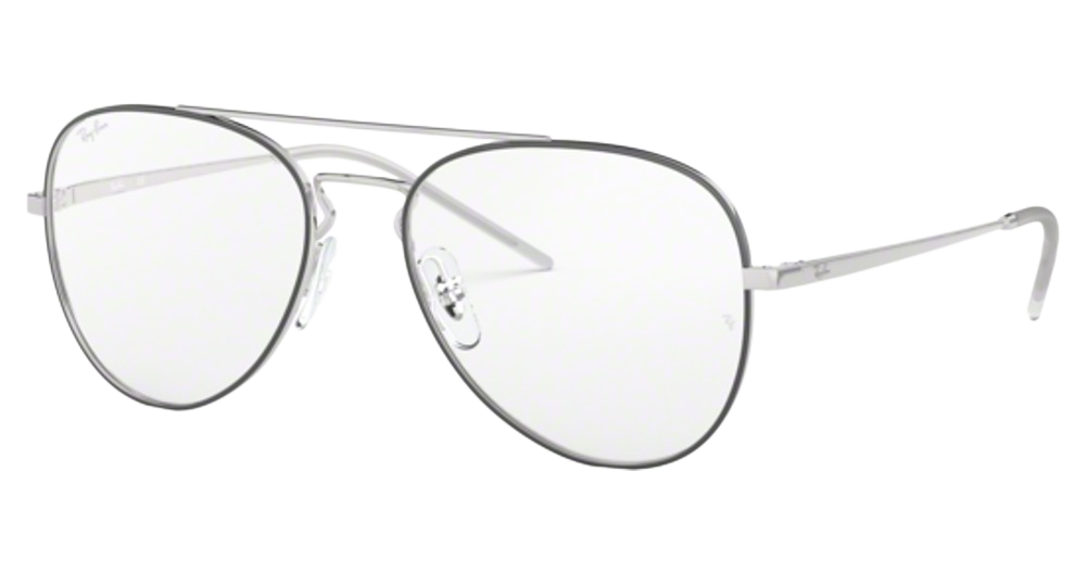 Ray-Ban RX6413 aviator eyeglasses in Silver Top Black