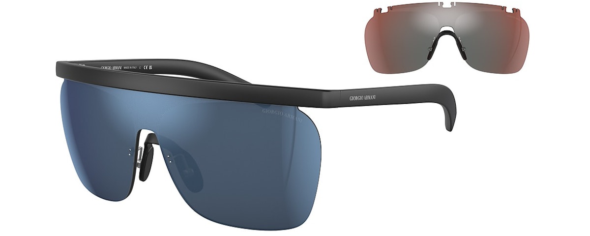 RUBBER BLACK / DARK BLUE MIRROR BLUE