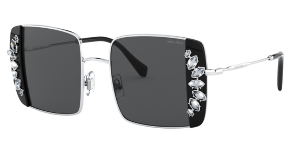 Miu Miu MU 56VS square sunglasses in Silver/Black/Dark Grey