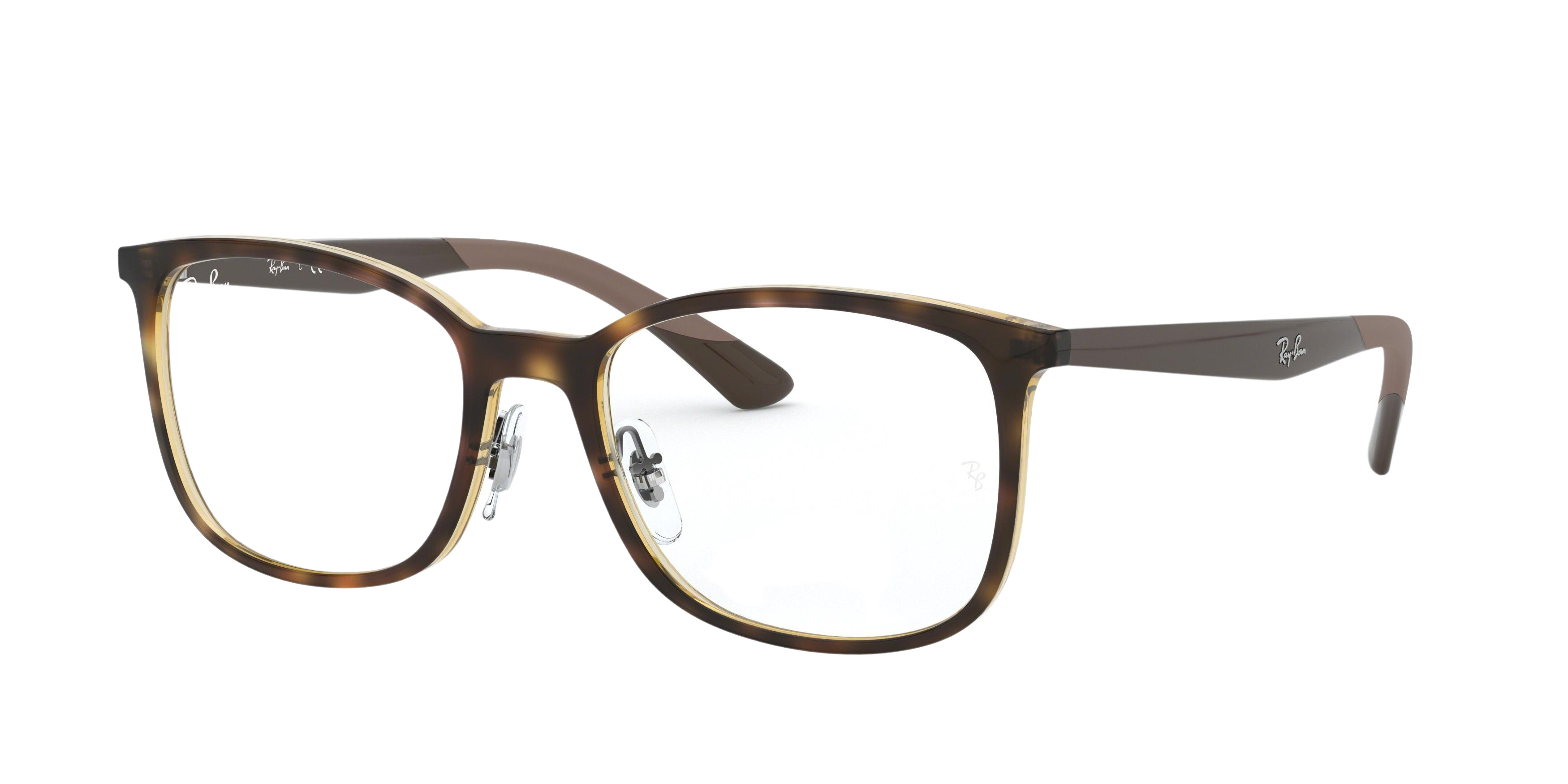 Ray-Ban RX7142 square eyeglasses in Havana