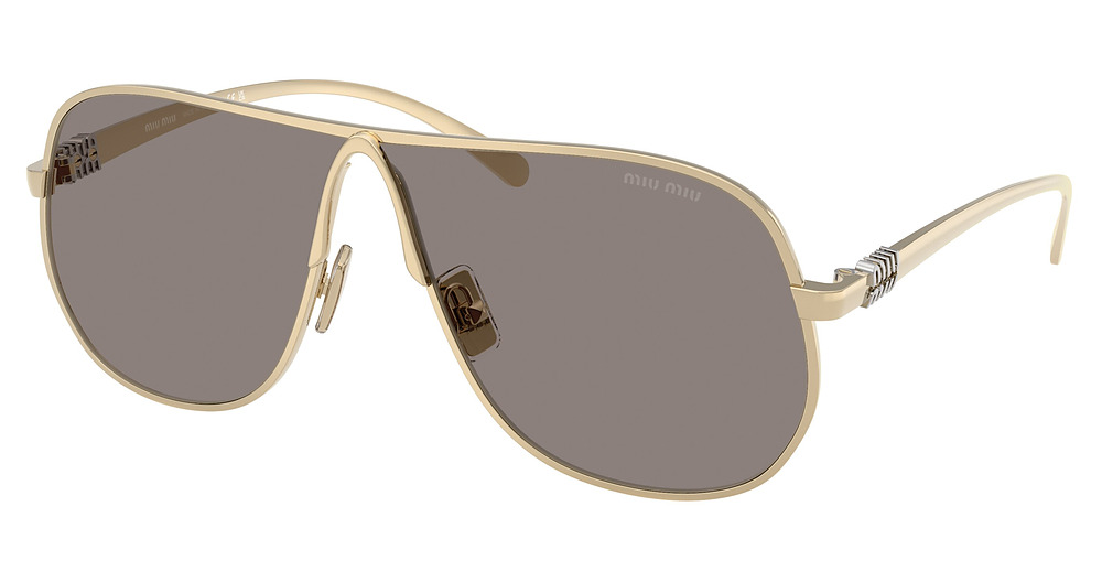 Miu Miu MU A56S aviator sunglasses in Pale Gold/Dark Grey
