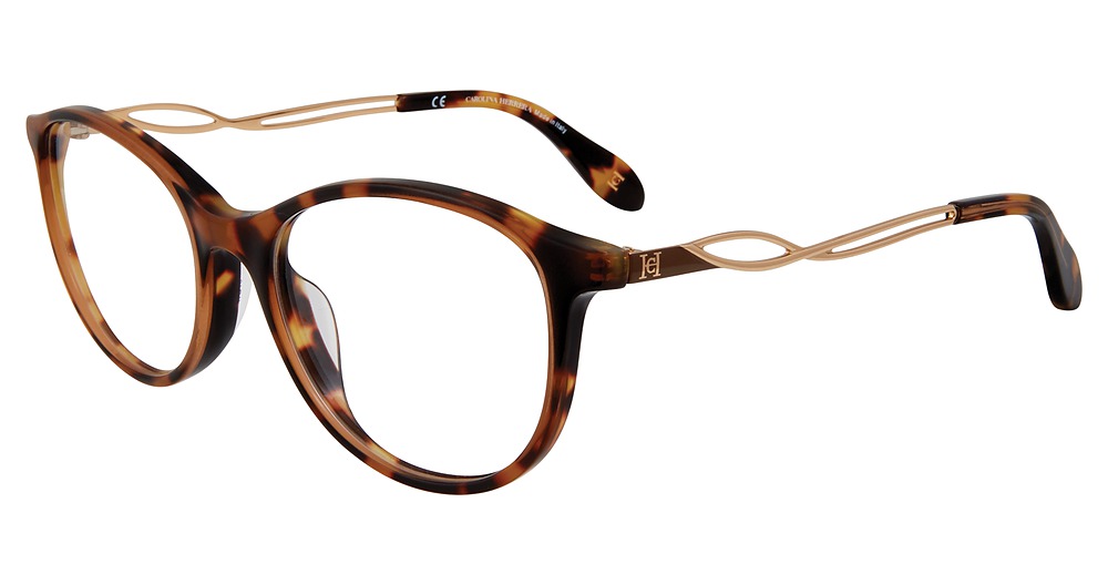Carolina Herrera VHN590M round eyeglasses in Tortoise 0 Adr