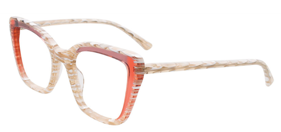 Beige with White pattern & Peach