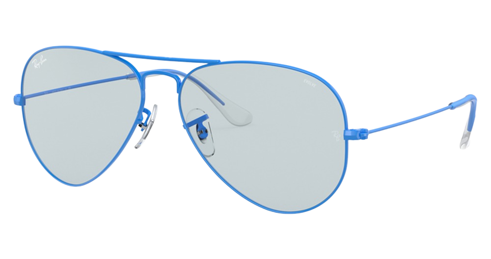 Ray-Ban RB3025 AVIATOR LARGE METAL aviator sunglasses in Light Blue/Photo Evolve Grey/Dark Violet