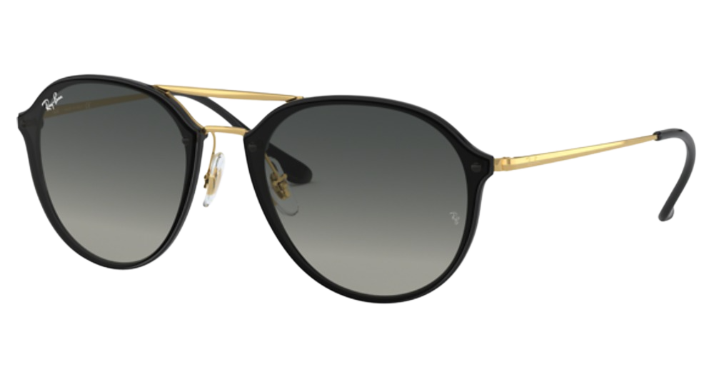 Ray-Ban RB4292N BLAZE DOUBLEBRIDGE round sunglasses in Black/Grey Gradient Dark Grey
