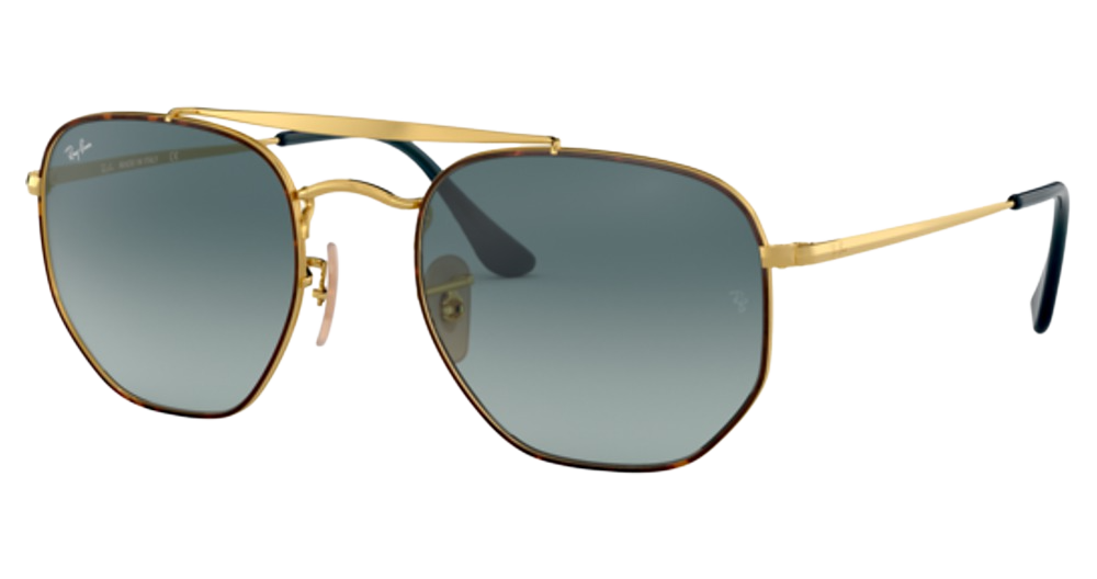 Ray-Ban RB3648 THE MARSHAL aviator sunglasses in Havana/Blue Gradient Grey