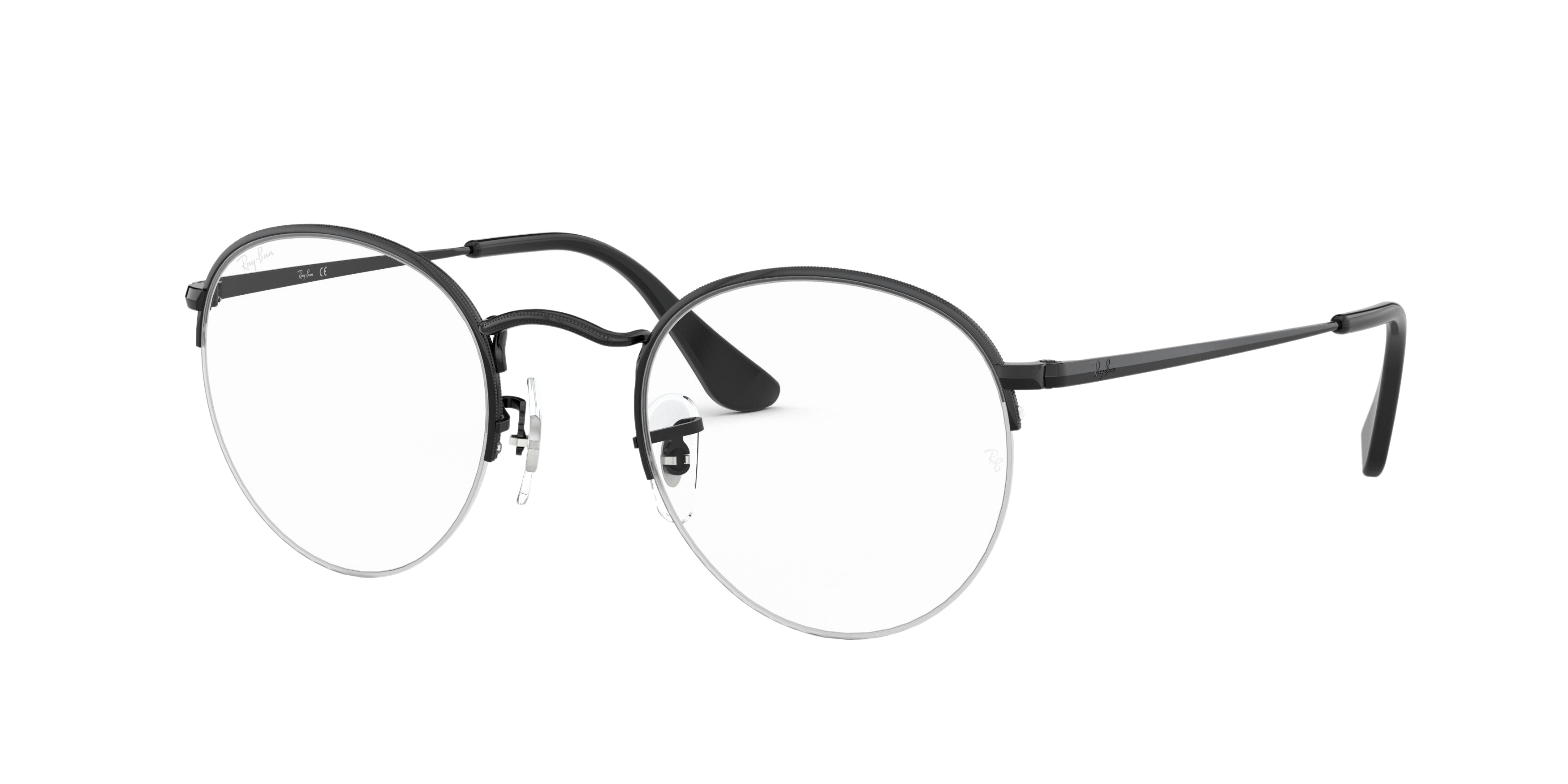 Ray-Ban RX3947V round eyeglasses in Shiny Black