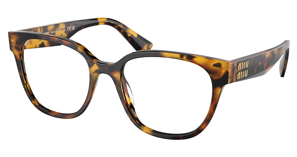 Miu Miu MU 02VV round eyeglasses in Honey Havana