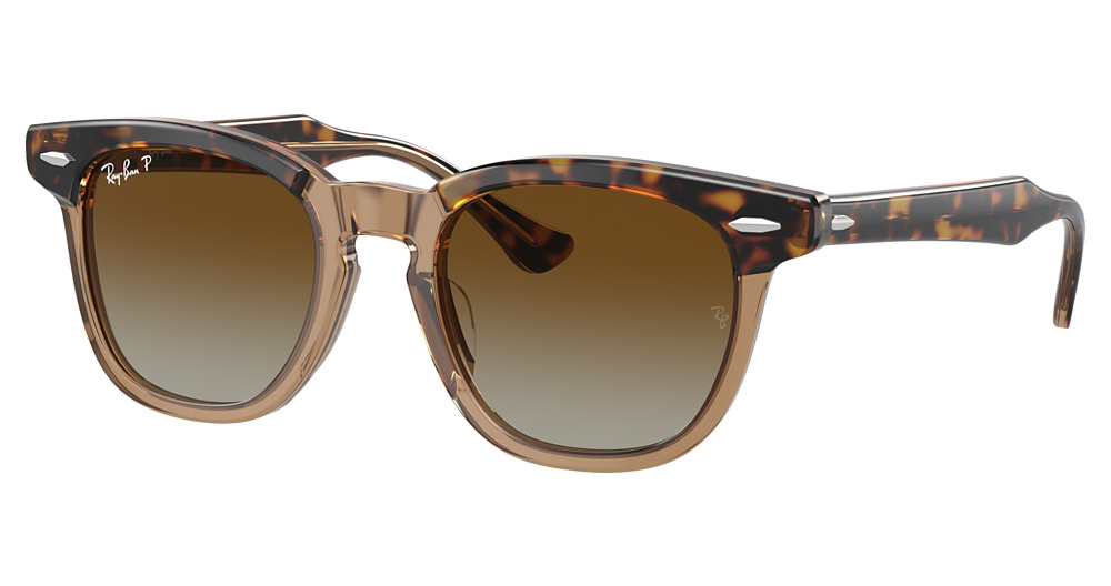 Ray-Ban RJ9098S round sunglasses in Havana on Transparent