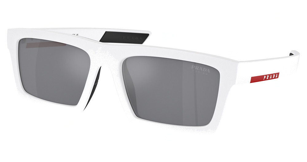 MATTE WHITE/BLACK RUBBER / LIGHT BLUE MIR SILVER TUNING