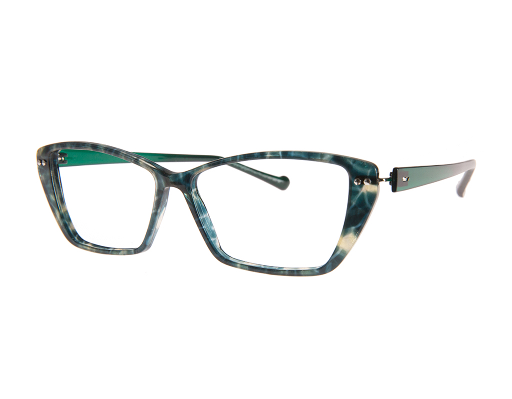 iGreen IGV04.06 cateye eyeglasses in Transparent Yellow Dark Green Havana