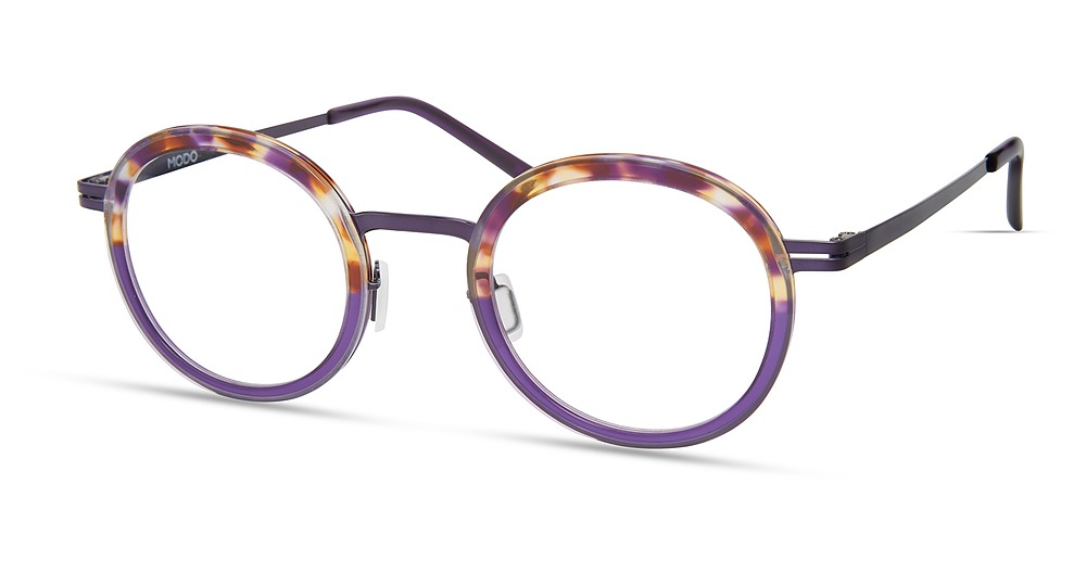 Modo 4543A round eyeglasses in Purple Tortoise
