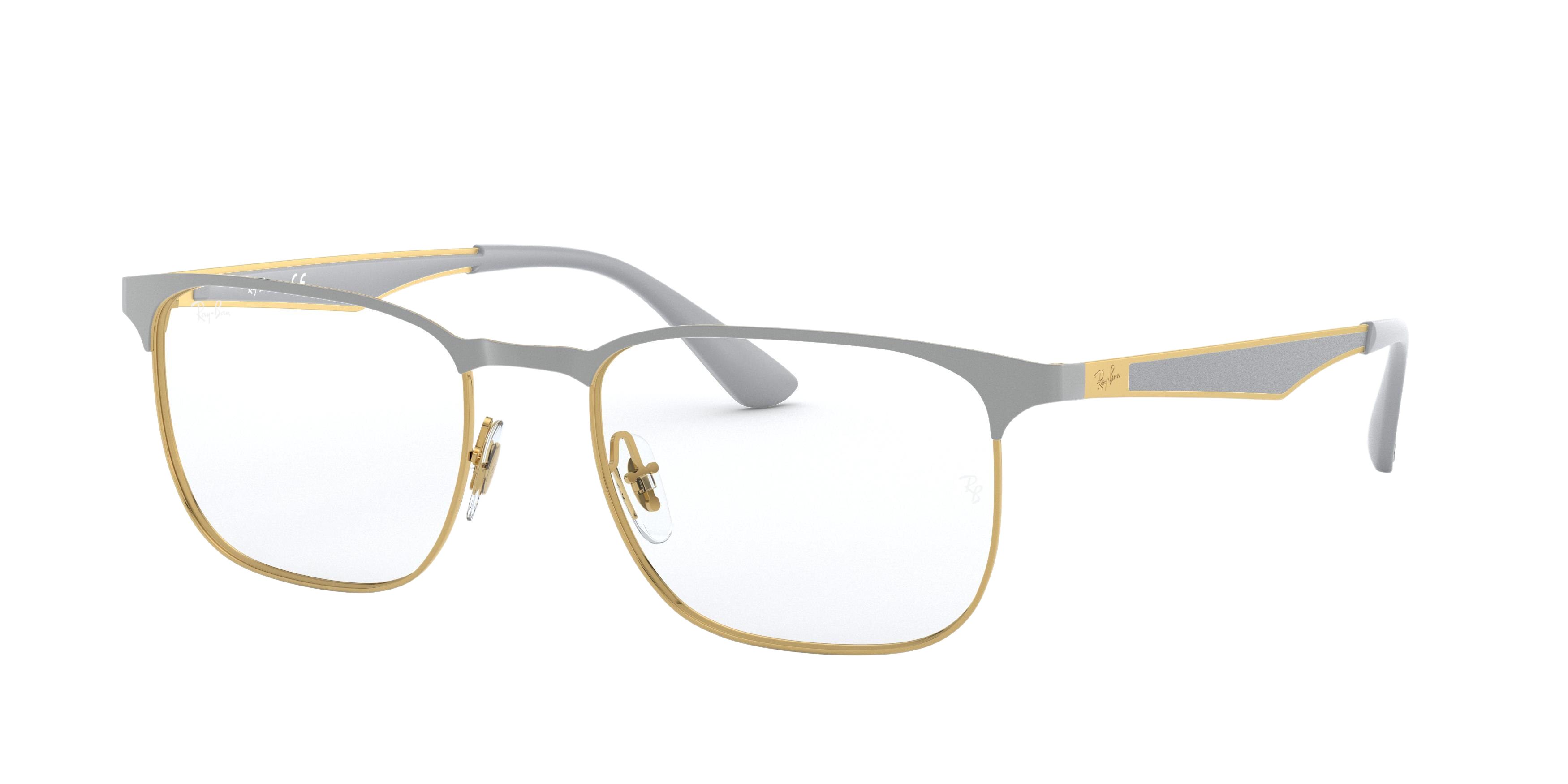 Ray-Ban RX6363 square eyeglasses in Gold on Top Grey