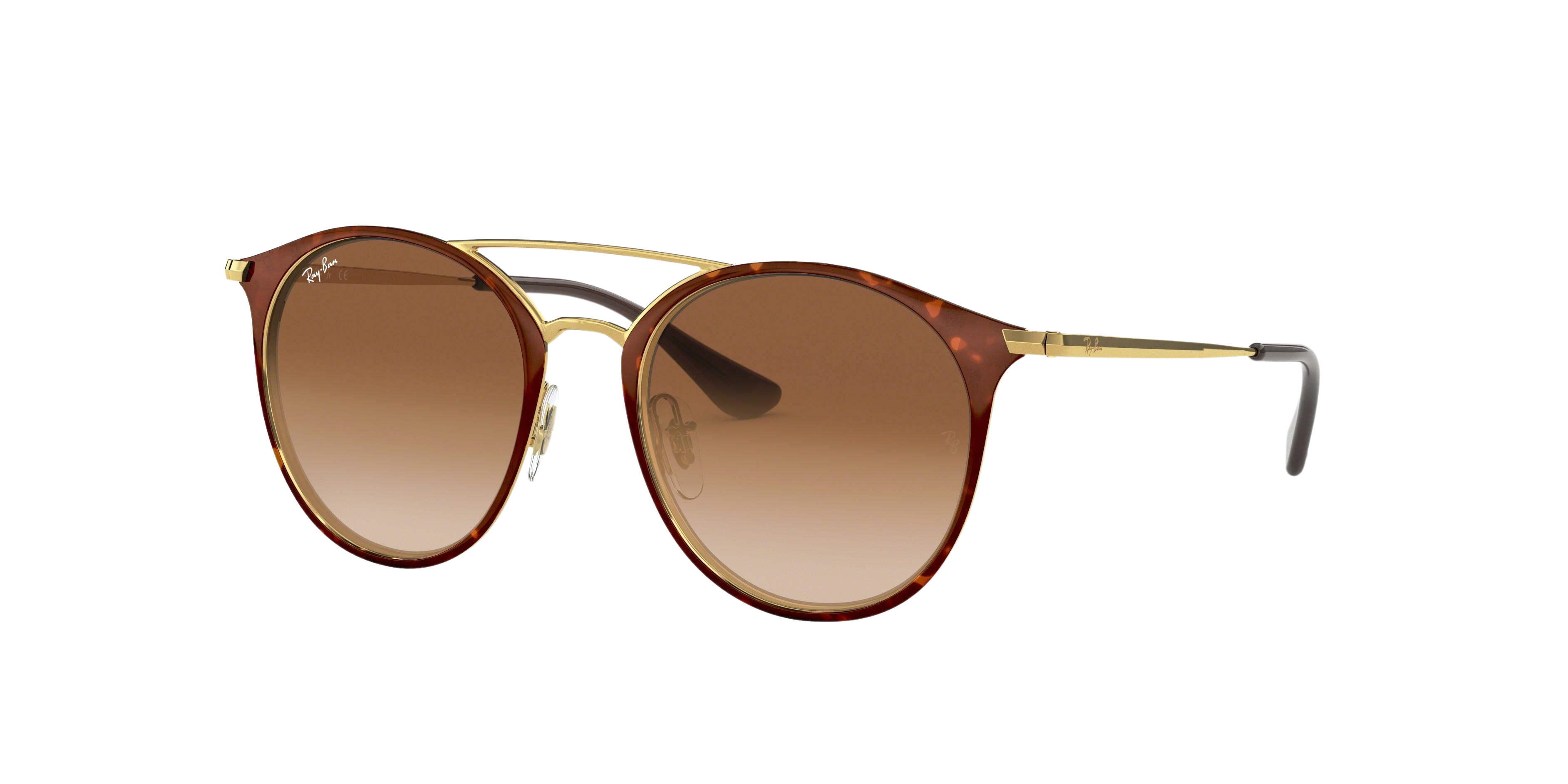 Ray-Ban RJ9545S round sunglasses in Gold on Top Havana