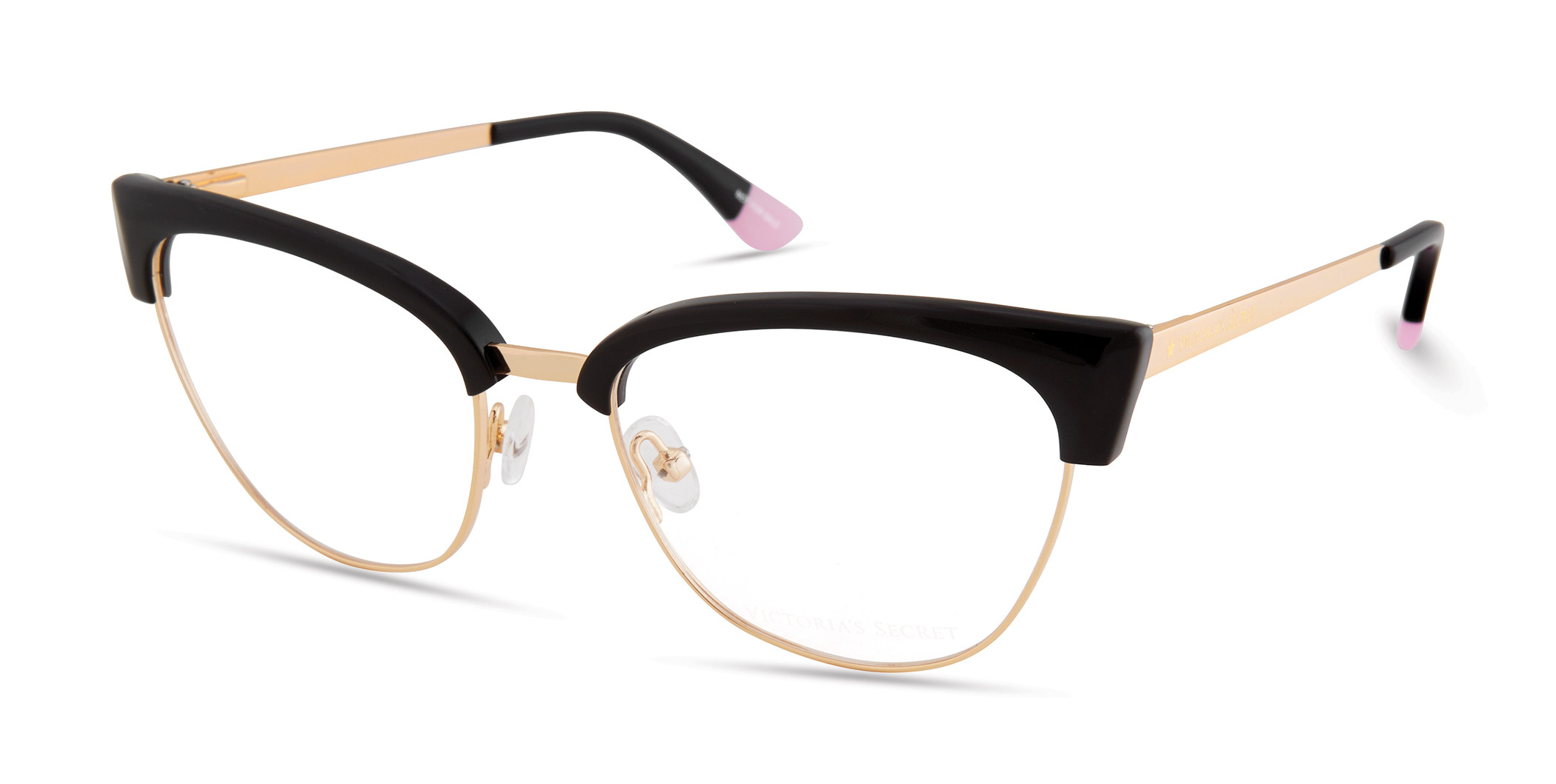 Black, Gold Rim W/ Gold Star On Temple