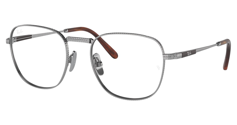 Ray-Ban RX8258V FRANK TITANIUM round eyeglasses in Silver