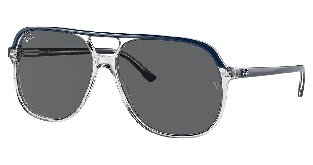 Ray-Ban RB2198F BILL aviator sunglasses in Blue on Transparent/Dark Grey