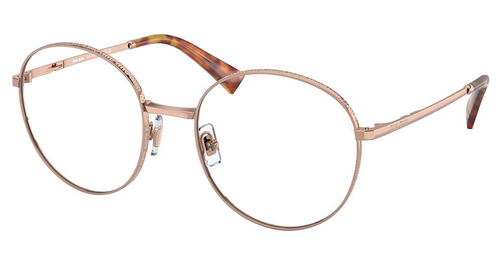 Miu Miu MU 51VV round eyeglasses in Rose Gold