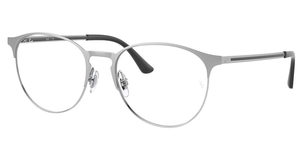 Ray-Ban RX6375F round eyeglasses in Matte Silver on Silver